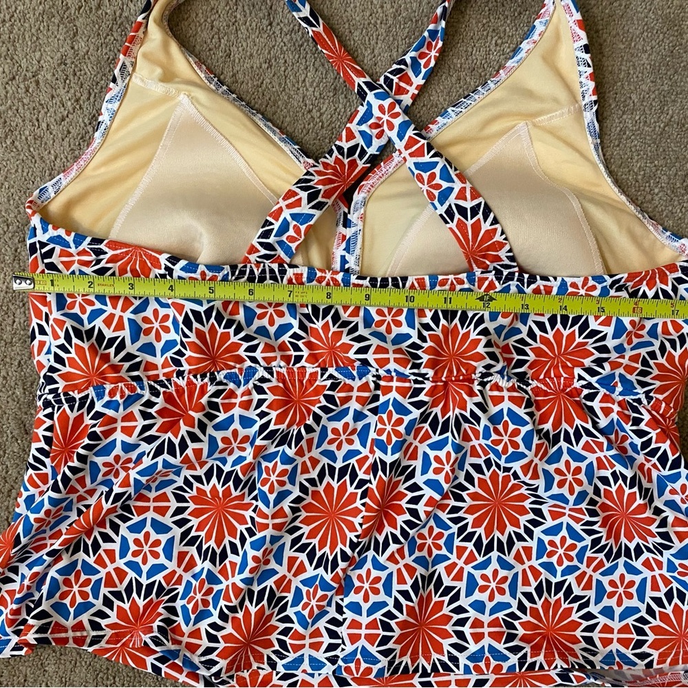Lands End Tankini Top Geometric 90’s Style Size 20W Petite - Picture 8 of 11